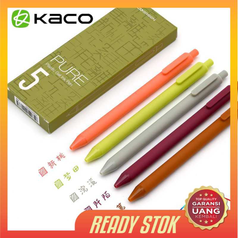 

KACO PURE Classic II Pulpen Gel Warna Warni Pen Pena 0.5mm 5 PCS (Colorful Ink)