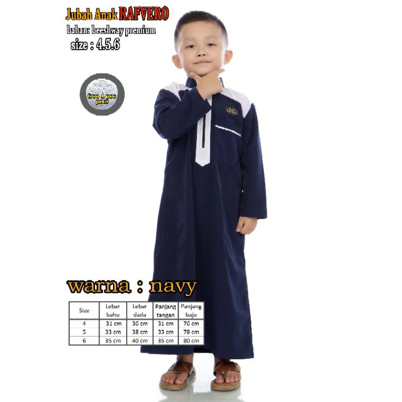 Jubah Anak Rafvero Usia 4 sampai 6 tahun - RAFVERO ORIGINAL