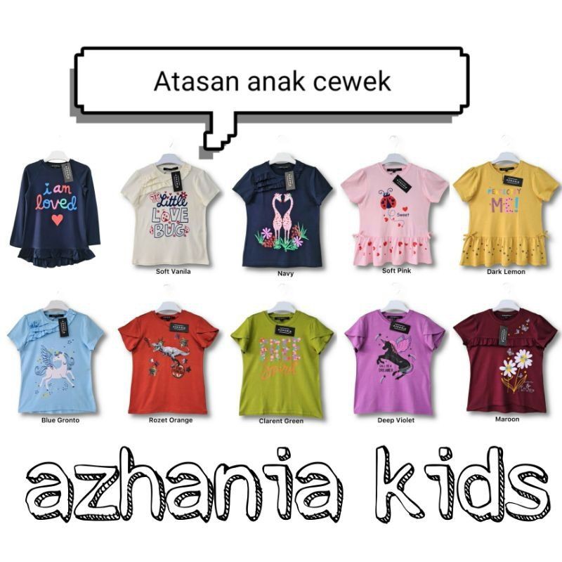 Kaos azhania/kaos anak perempuan