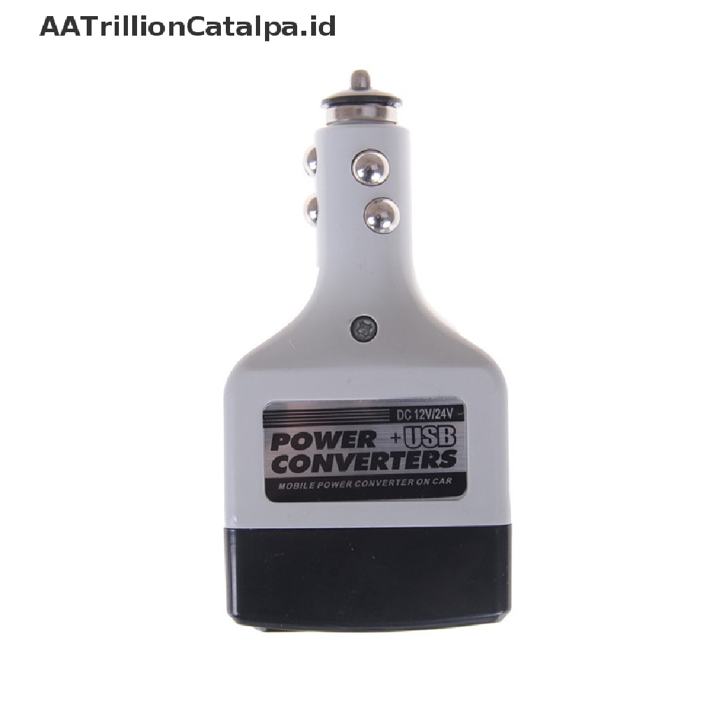 Adapter Converter Inverter DC 12V / 24V Ke AC 220V Untuk Mobil Power