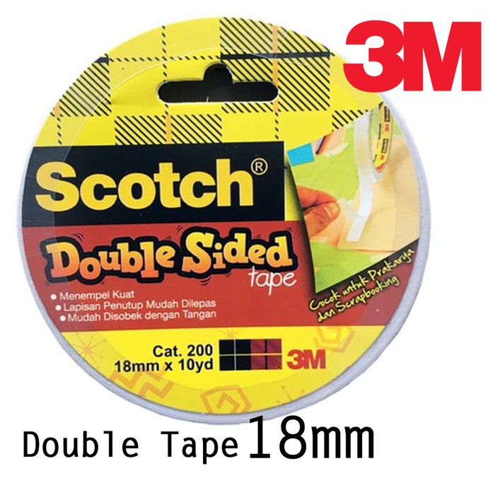 

Double Tape 3M Solatip Lakban 18 mm x 100 Y 200 SCOTCH