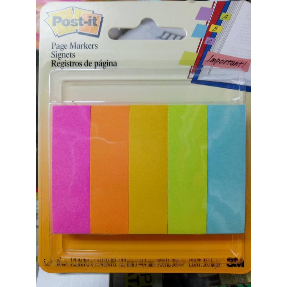 

POST IT Page Marker 5 colours 3M power seal