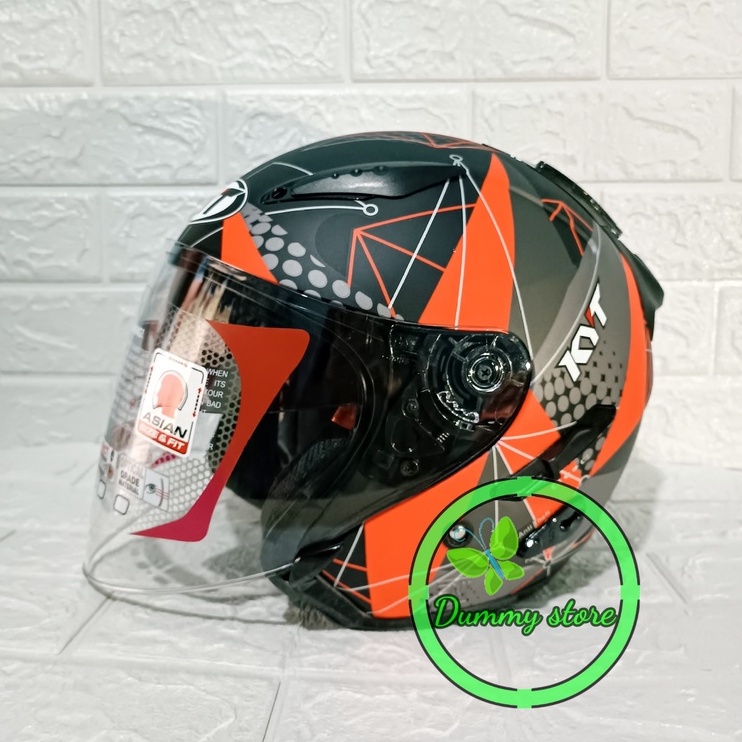 Helm Half Face KYT GALAXY SLIDE FLAT R SERI 6 | MATRIX BLACK RED