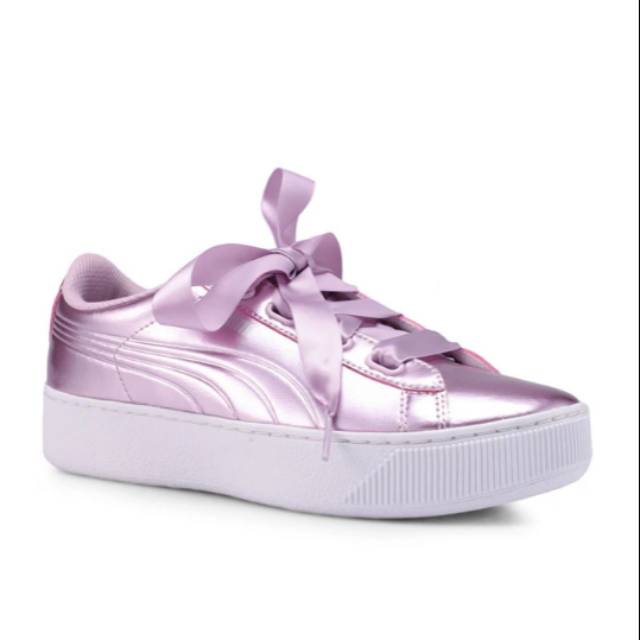 Sneakers cewek sportstyle core puma vikki platform ribbon shoes original