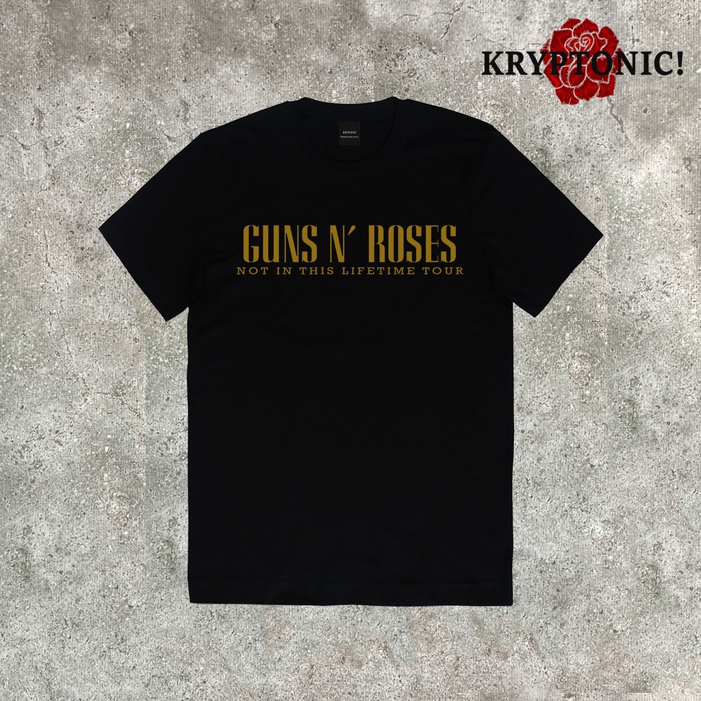 T-SHIRT/BAJU/KAOS BAND DISTRO GUNS N' ROSES NOT IN THIS LIFETIME TOUR GOLD ORIGINAL PREMIUM QUALITY 