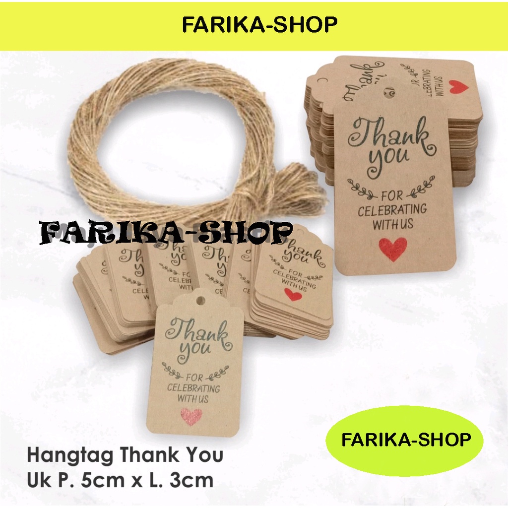 

Hangtag Thank You isi 10 pcs / Hang Tag Kertas Label Gantungan Aksesories / Card Tag / Price Tag