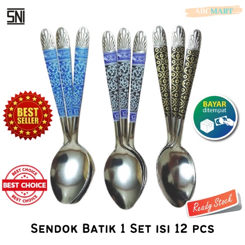 [BISA COD] PROMO Sendok Makan Batik Isi 12 Stainless Tebal Anti Karat Murah Sendok Batik Sendok Motif Batik Sendok Ukir Sendok Stainless Berkualitas