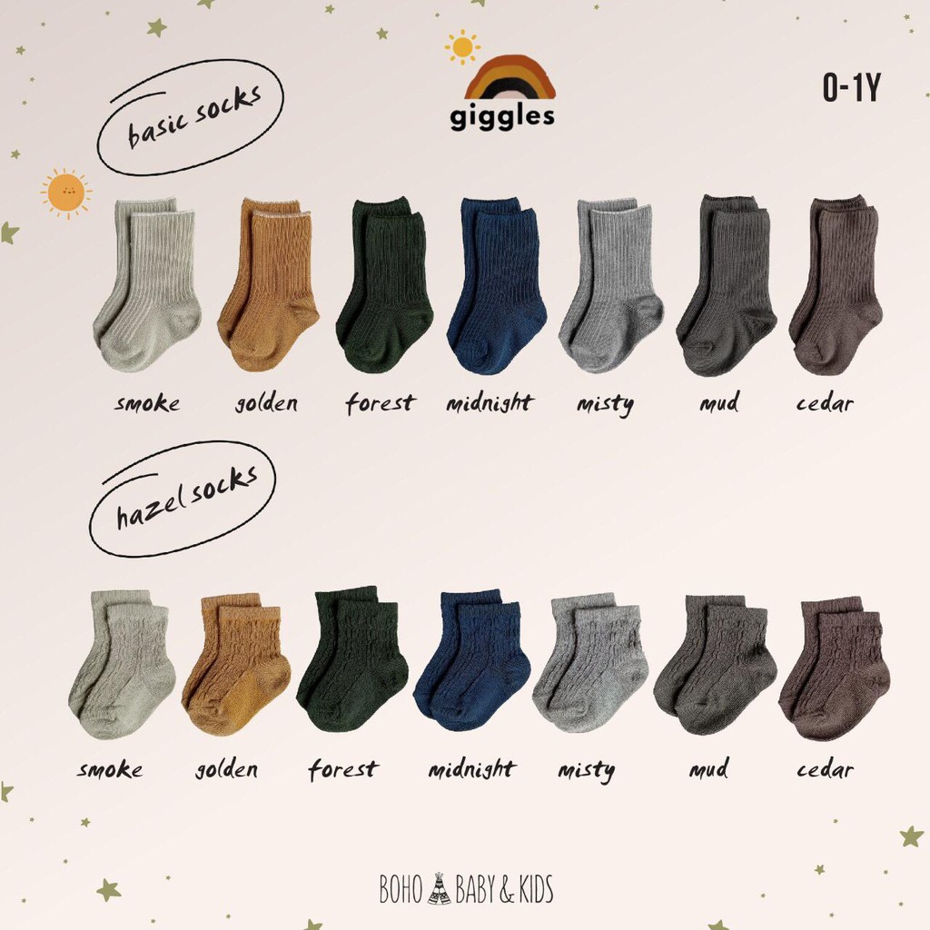 Bohobaby - Bohopanna Hazel Socks / Kaos kaki Bayi / Kaos Kaki Anak