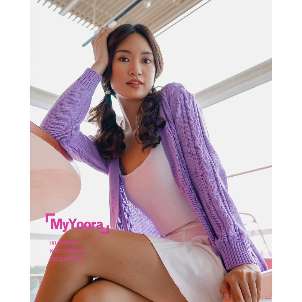 MyYoora Premium Korean Style Ivi Knit Cardigan Rajut Tebal JK525