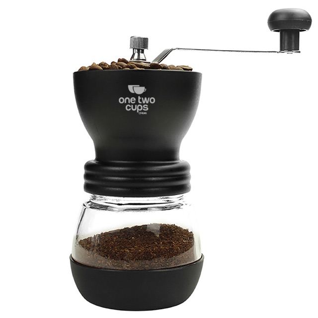 OneTwoCups Alat Penggiling Kopi Manual Coffee Grinder - Black