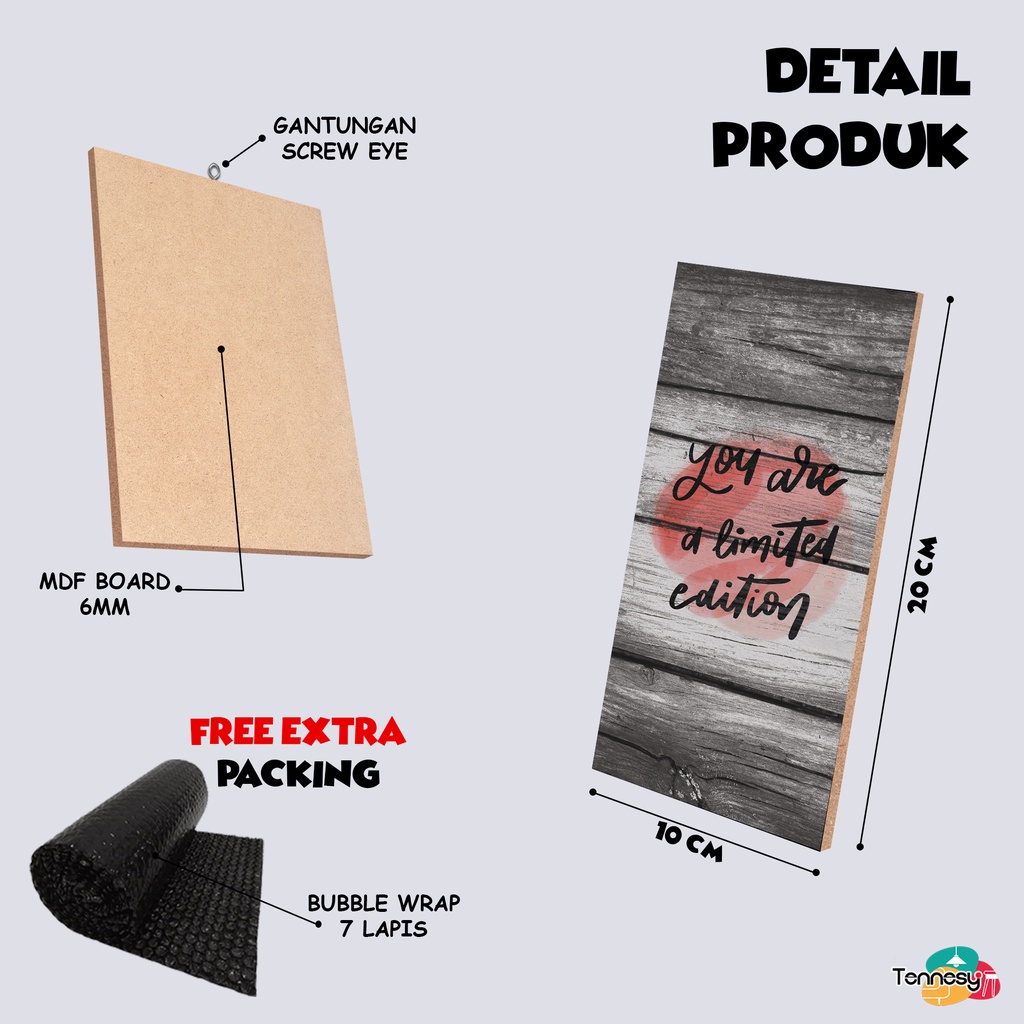 TENNESY HIASAN DINDING QUOTE KAYU RETRO 10x20CM WALL DECOR PAJANGAN KAYU POSTER DEKORASI DINDING RUMAH KAMAR TIDUR