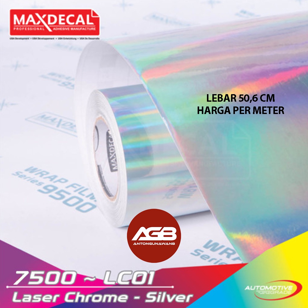 

Sticker Hologram MAXDECAL 7500 Laser Chrome SILVER Lebar 50cm ECER per METER