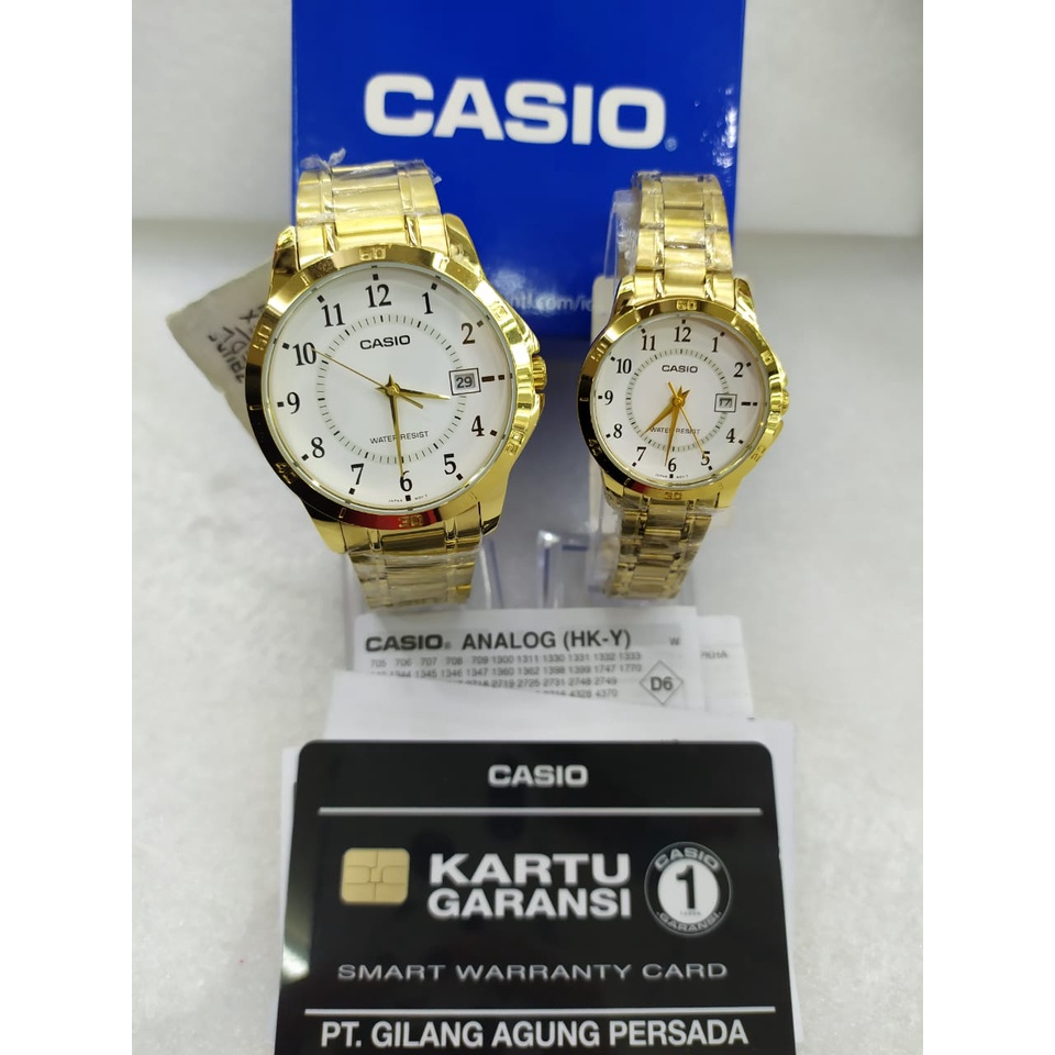 Jam Tangan Couple Pria/Wanita Casio MTP- LTP-V004G-9BUDF/ MTP- LTP-V004G-7BUDF/ MTP- LTP-V004D-7BUDF Stainless Steel Strap Original