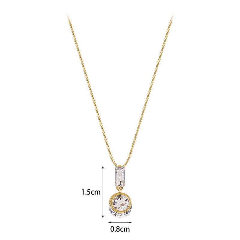 Fancyqube Kalung Rantai Sterling Silver 925 Dengan Liontin Kristal Zircon Bentuk Tetesan Air Untuk Wanita