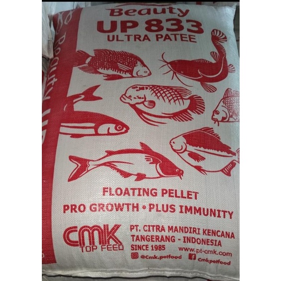 pelet apung ikan beauty up 833 10kg - pakan ikan murah lele gurame nila