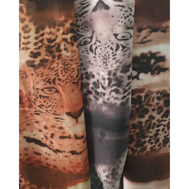 Kain Jilbab Sifon Motif Leopard