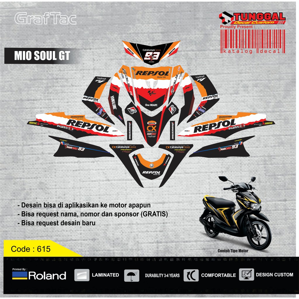 Decal Custom Mio Gt Soul Gt motoGp