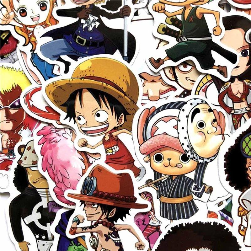 lexiangx 60Pcs / Lot Stiker Decal Anime One Piece Luffy