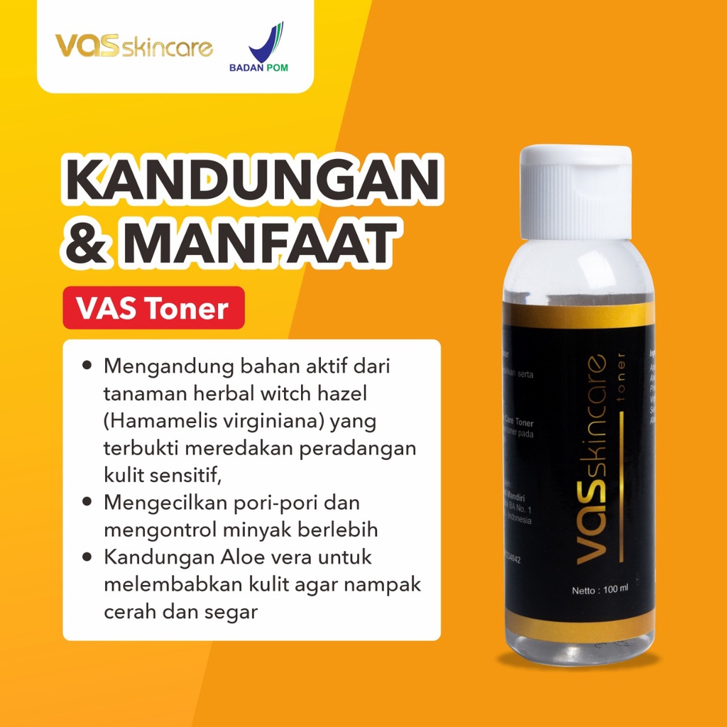 Toner Vas Skincare Pembersih Wajah  melembabkan kulit agar nampak cerah dan segar