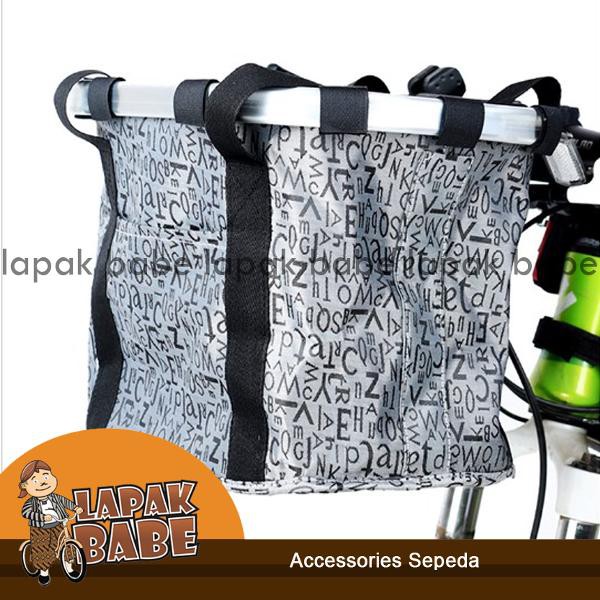 Tas Keranjang Sepeda - MTB - Sepeda Lipat - Abu -abu
