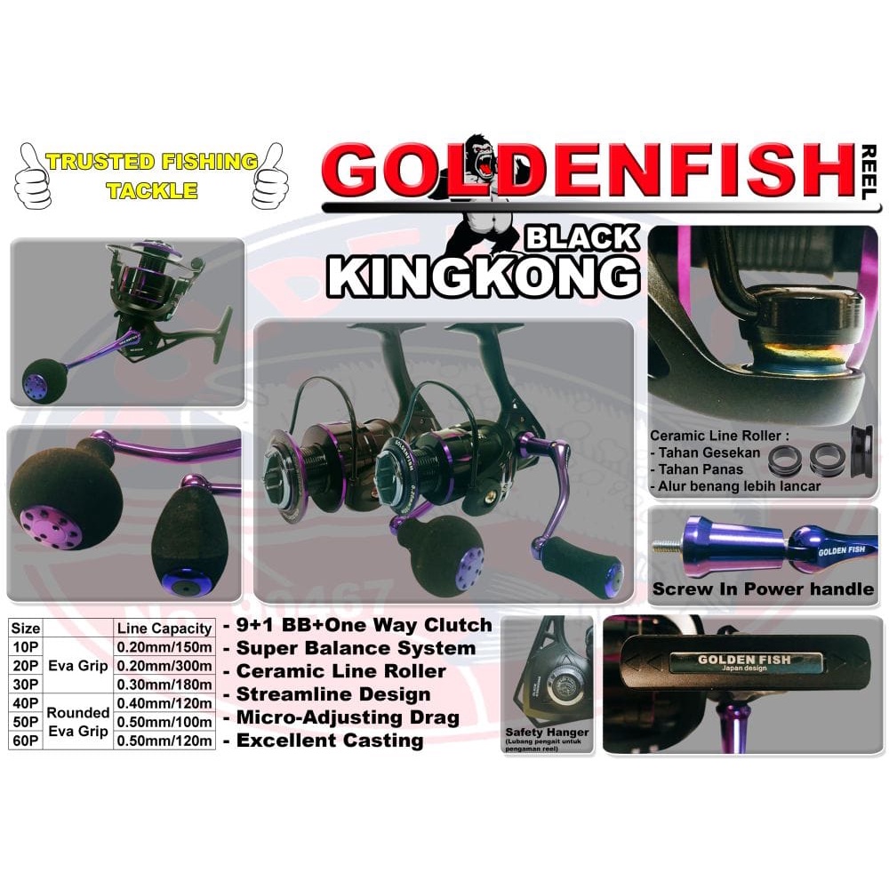 Reel GOLDEN FISH BLACK KINGKONG (POWER HANDLE)