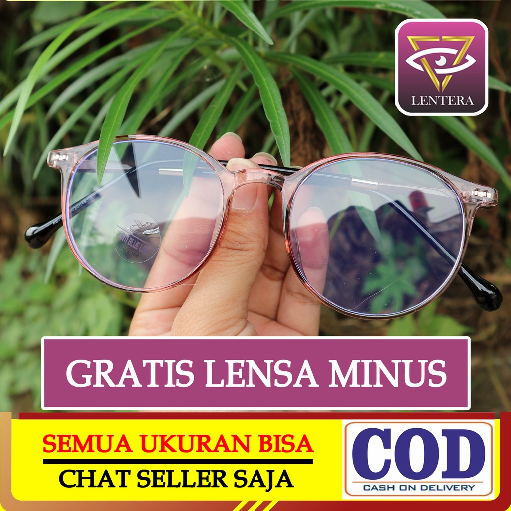 LENTERA - LT024 - Kaca mata Optik Antiradiasi Photochromik Gaya Terbaru Minus