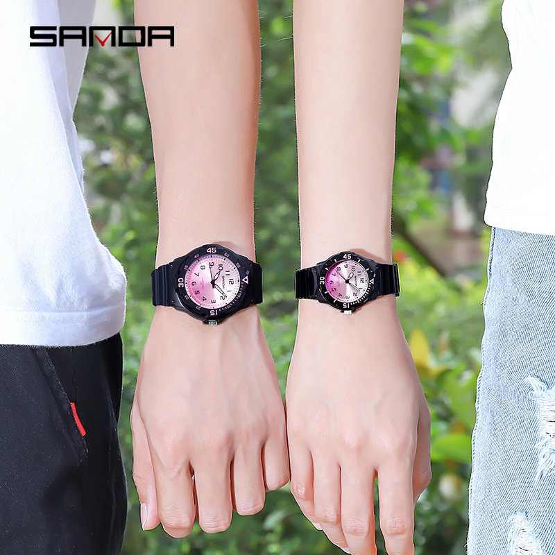 SANDA 6011 Jam Tangan Wanita Analog Tali Rubber Luminous Anti Air WATCHKITE WKOS