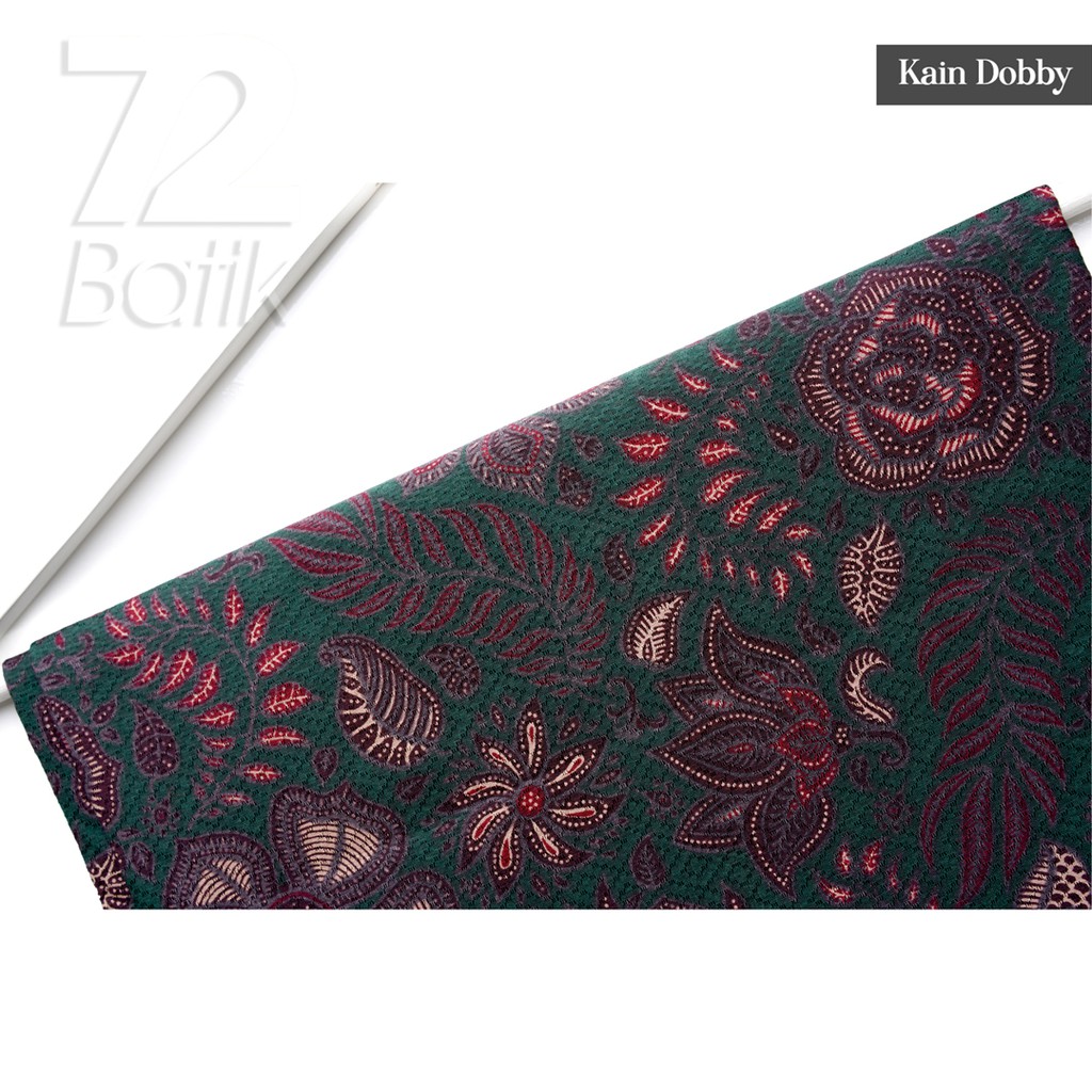 KAIN BATIK PREMIUM Dobby Motif Kembang Warna Hijau Ijo Tua Dolbi Dobi Doby Viscos 724146 Cap 72 Jarik Jarit Samping Kebat Panjang Batik Dobby Modern Premium Bahan Seragam Batik Pernikahan Kantor Keluarga Murah Kamen Jadi Batik Bali Lembaran