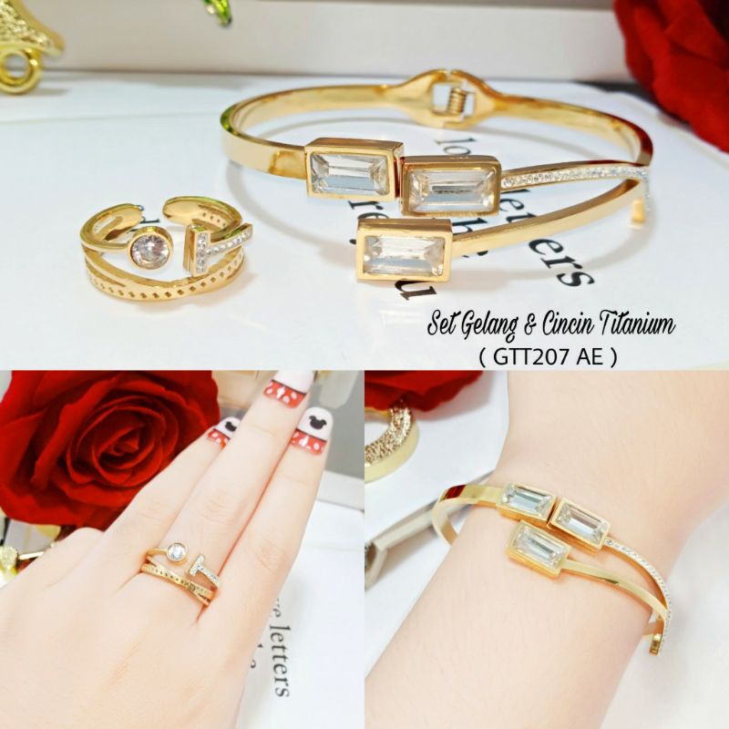 Gelang Titanium Set Cincin Titanium GTT207 AE