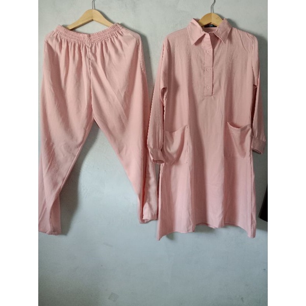 Setcel Valente peach by nia muslimah fashion