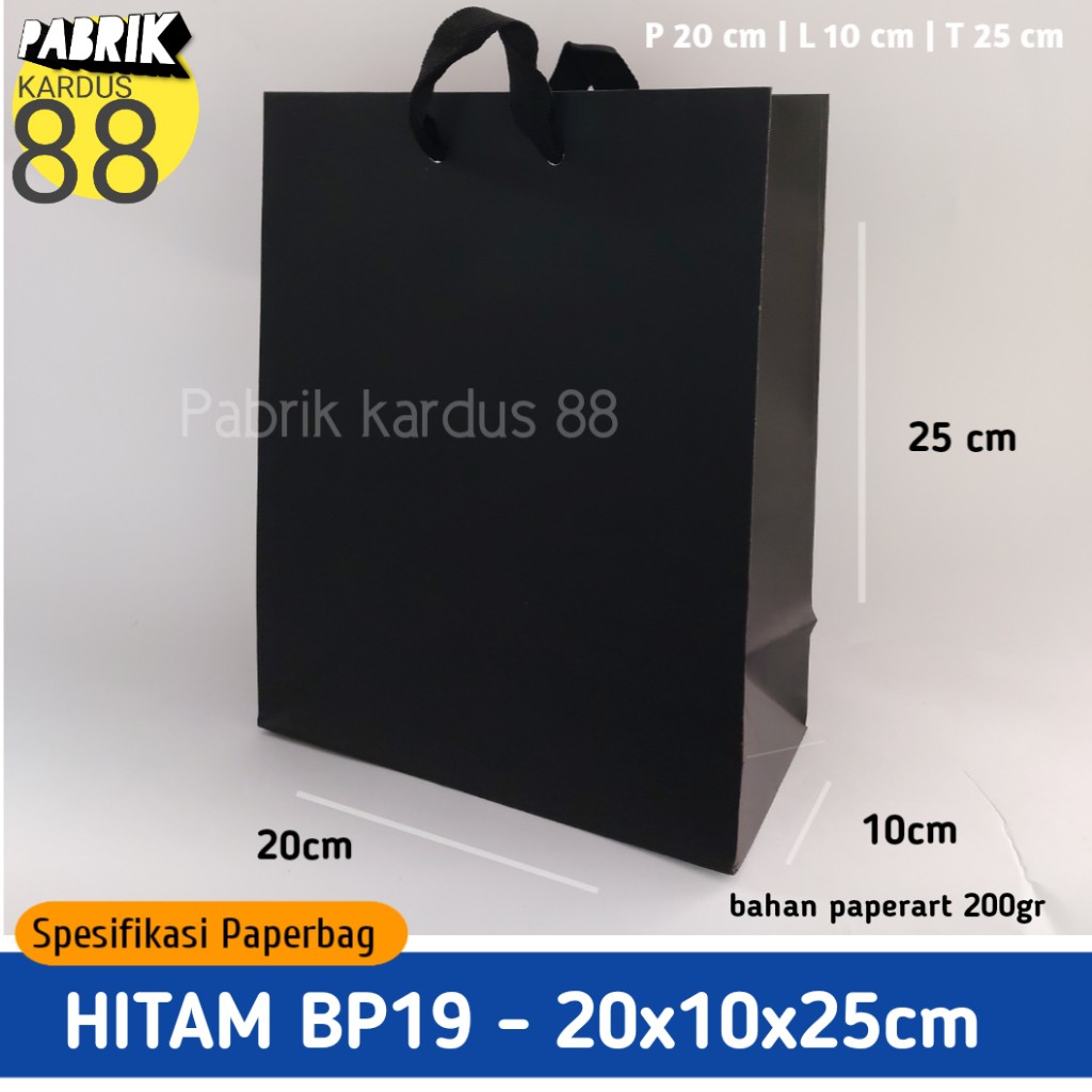 

ISI 12 BIJI paper bag hitam murah bp19 | tas kertas | paperbag polos shopping bag