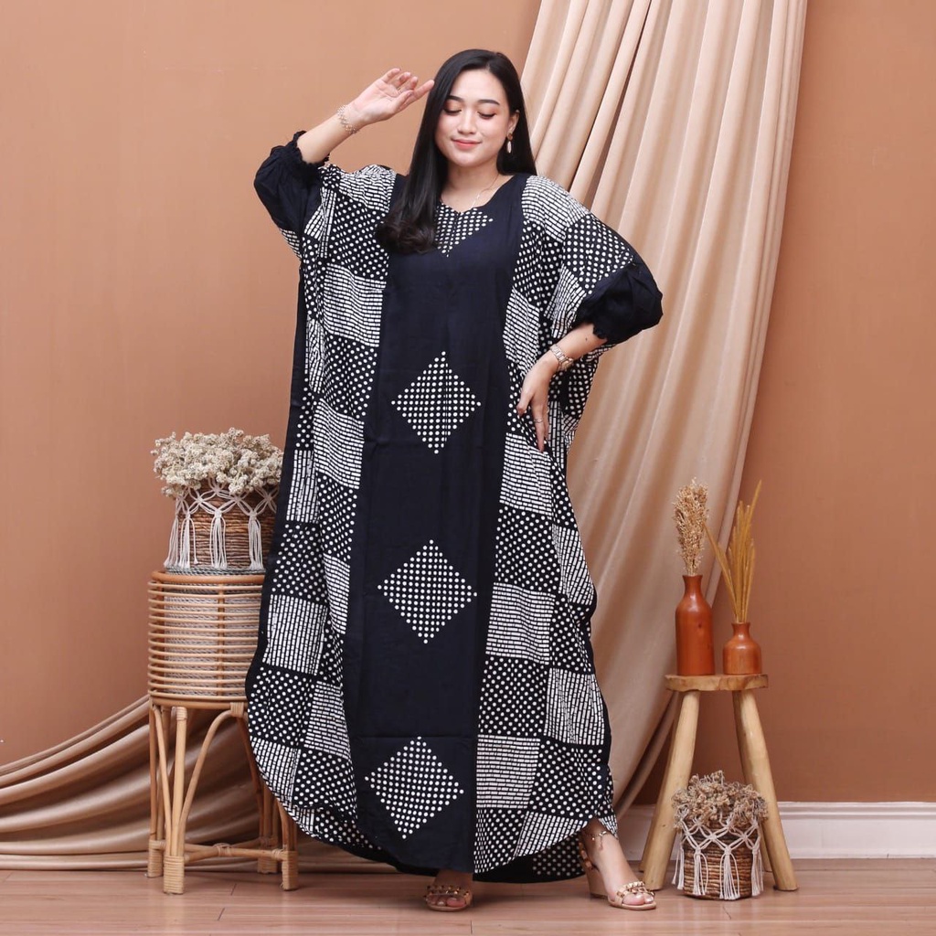 DASTER KAFTAN JUMBO LD 160 CM DASTER ARAB KELELAWAR LENGAN PANJANG PB 138 TIEDYE CAP BUSUI-3 kaftan print