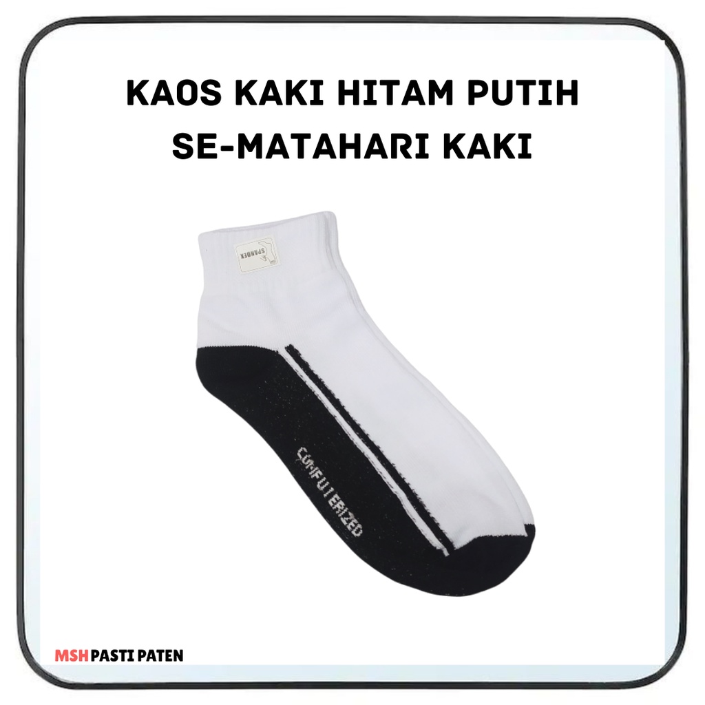 Kaos Kaki Hitam Putih Kaos Kaki Sekolah Kaos Kaki Pendek Koas Kakki Putih