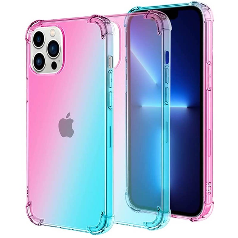 Shock Gradient Case iPhone 13 Pro 6.1 - Rainbow Clear Soft Cover Anti Crack Premium Casing