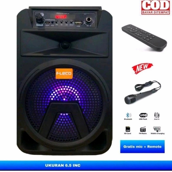 COD SPEAKER BLUETOOTH FLECO 6'5 INCH F-3363/F-3362 PLUS MIC KARAOKE X-BASS//SPEAKER KARAOKE//SPEAKER SALON AKTIF X-BASS//SPEAKER WIRELESS