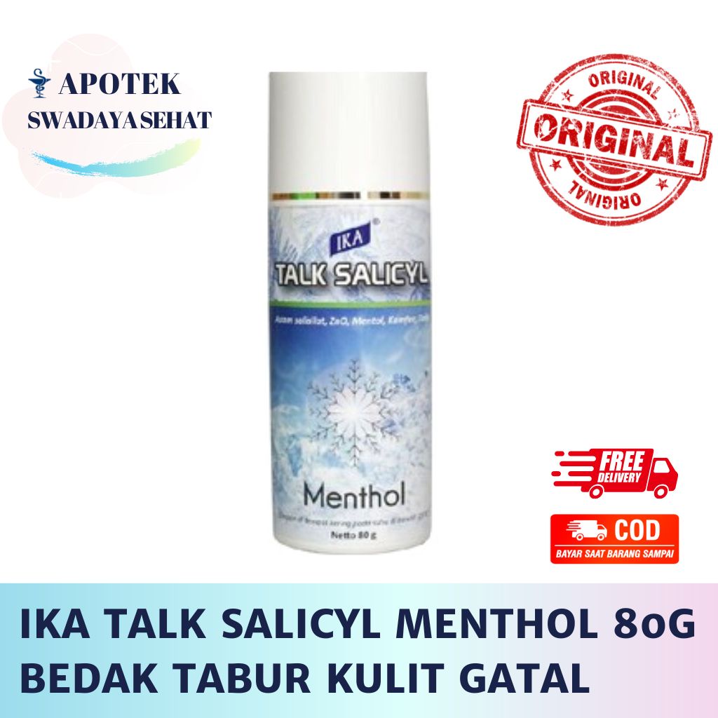 IKA TALK SALICYL MENTHOL BIASA VARIAN 80G - Kuning Bedak Tabur Gatal Kulit Salisil Salycil Talek