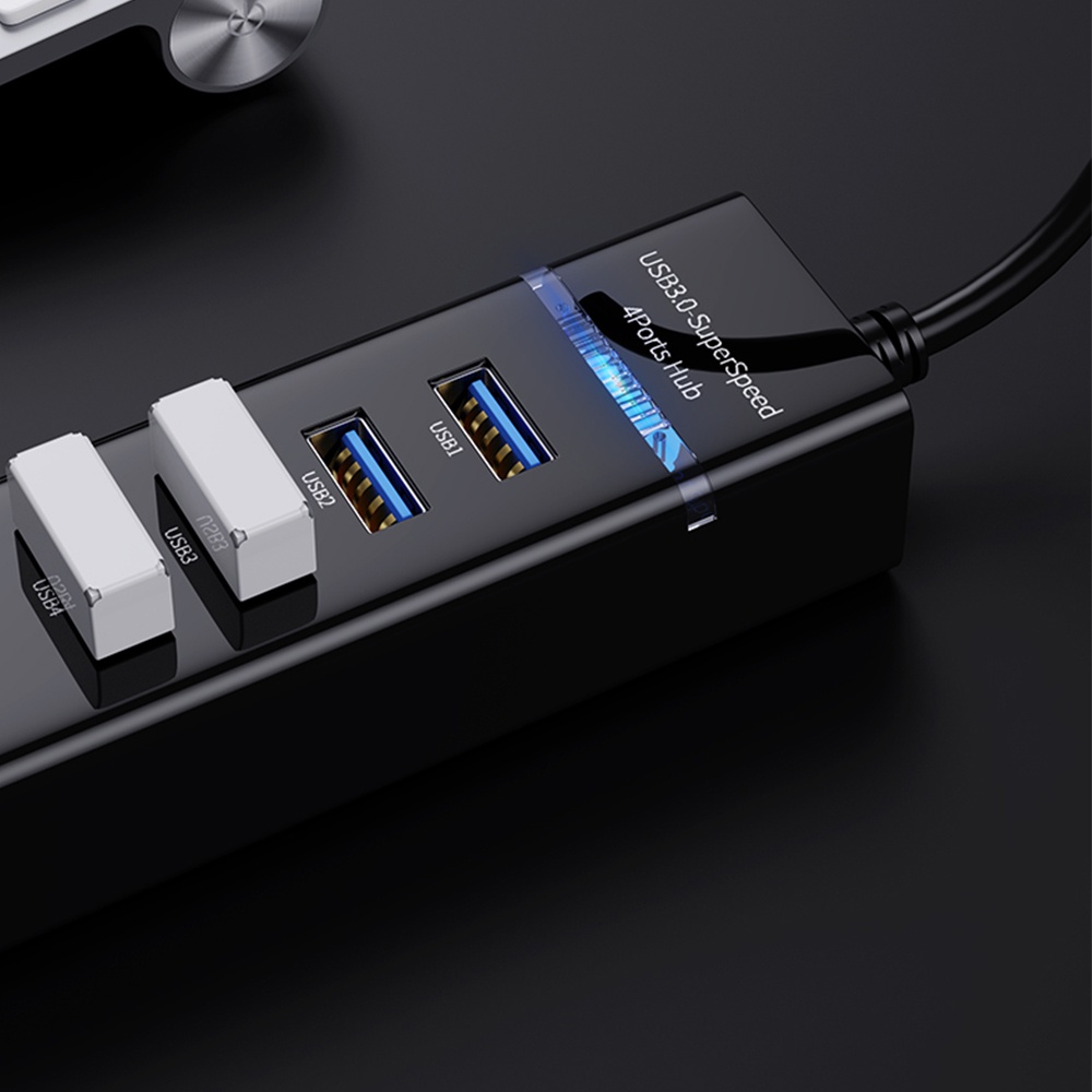 USB HUB Actual【COD】4 Port USB Hub 3.0 High Speed up To 5Gbps For USB/Flash Disk/Mouse/USB/Keyboard/Hard Disk Reader/Laptop/Computer