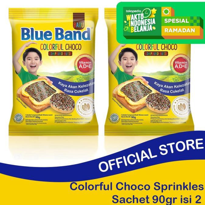 

Big Sale Blue Band Colorful Choco Sprinkles Meses Sachet 90gr isi 2 Diskon