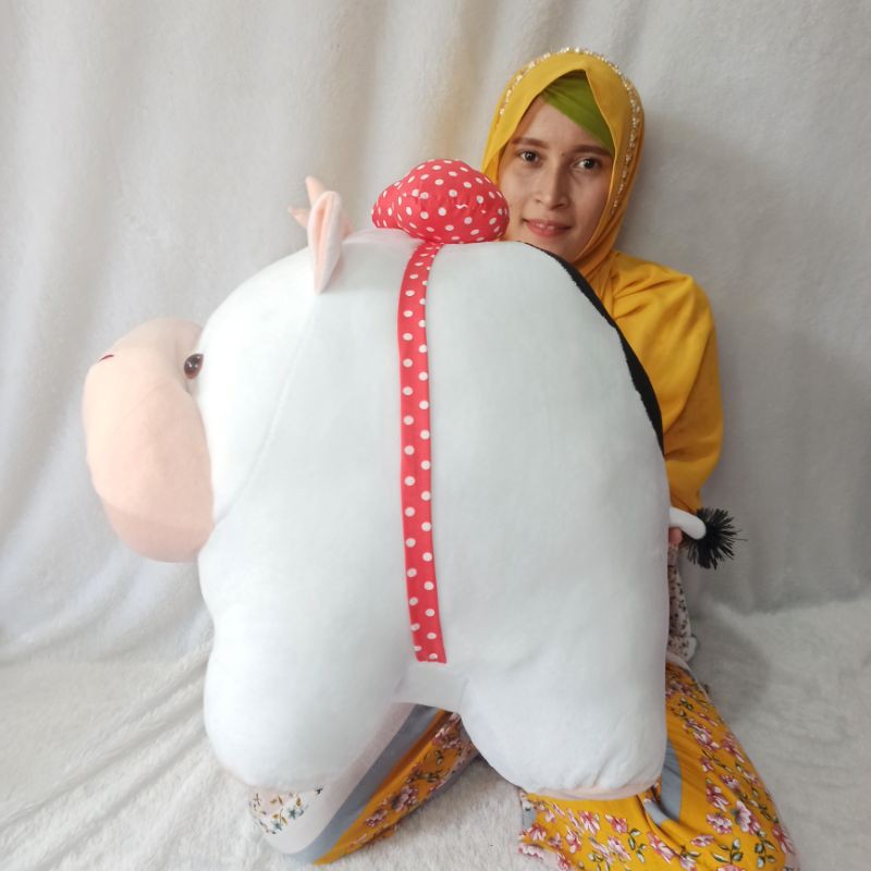 boneka SAPI JUMBO PUTIH melata