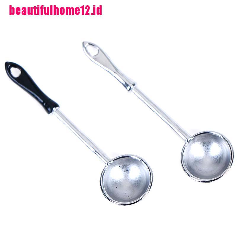 【beautifulhome12.id】2Pcs 1:12 Dollhouse miniature accessories mini stir fry spoon cooking spoon