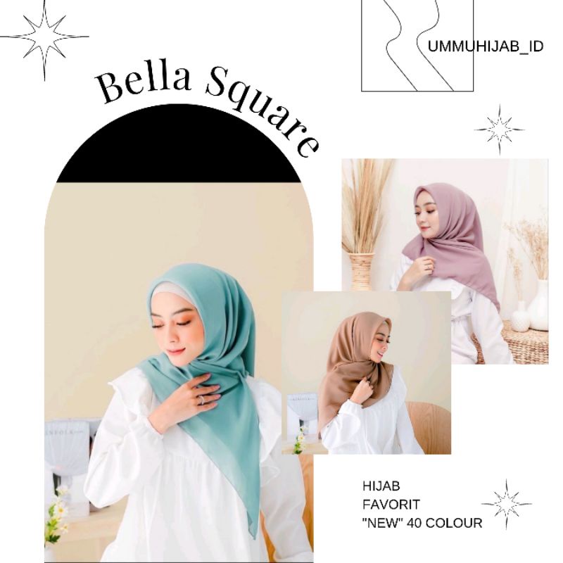 HIJAB BELLA SQUARE SEGIEMPAT TERBARU - High Quality || Pollycotton PREMIUM || HIJAB Segiempat murah 