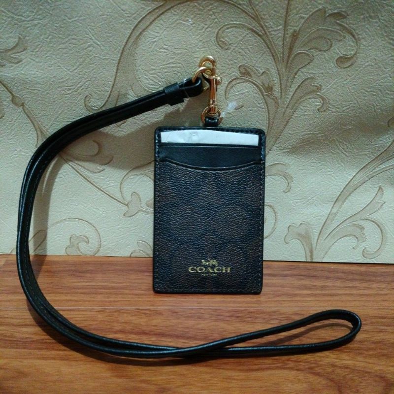 

Coach Id Lanyard On Brown Signature Canvas