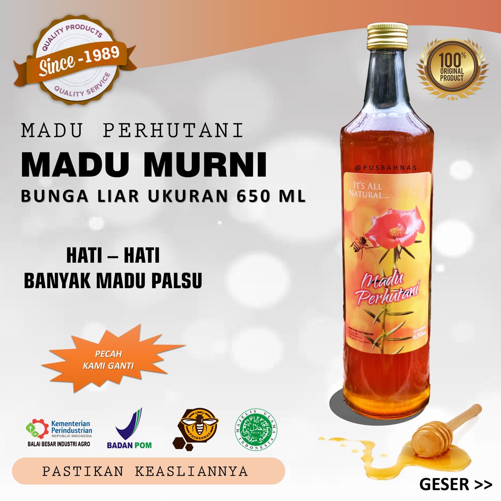 Madu Perhutani Madu Murni Alami Bunga Liar 650ml Indonesia