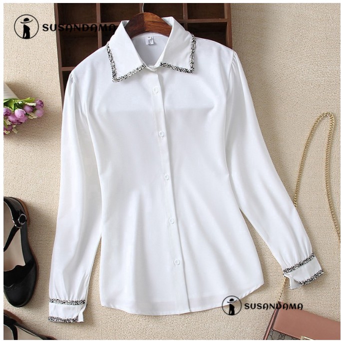 plus size womens white dress shirt