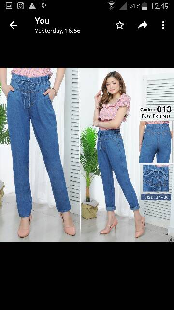 Celana Boyfriend Wanita / Celana Denim / Baggy Pants / Celana Jeans Wanita / Celana Model Terbaru