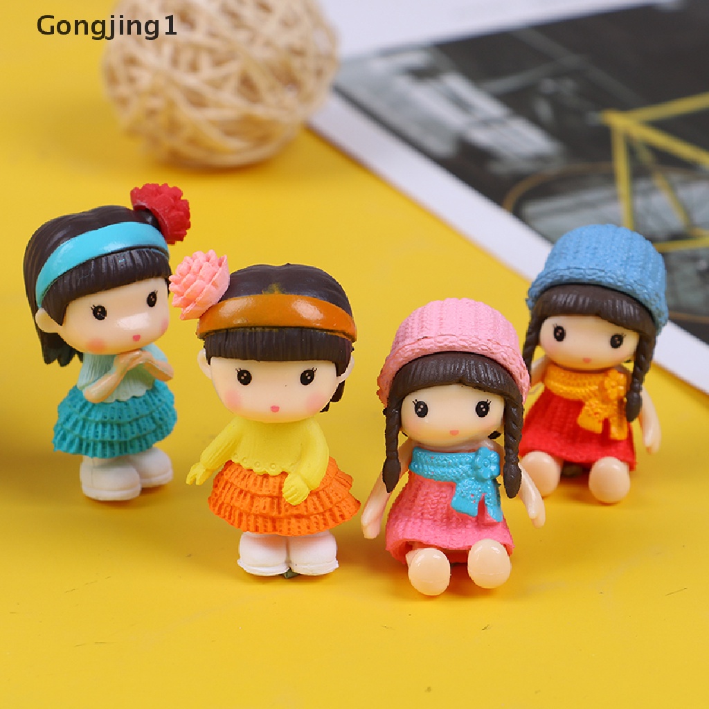 Gongjing1 4Pcs / Set Mainan Miniatur Gadis Cantik Untuk Dekorasi Taman / Bonsai