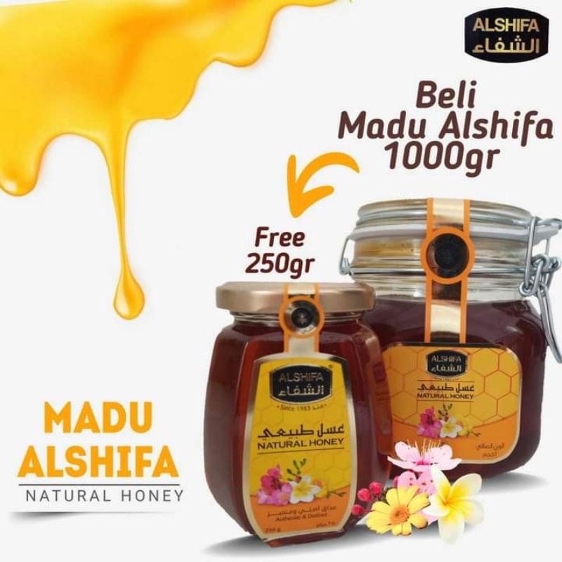 

Alshifa 1kg Free 250gr Natural Honey - Asli Arab Saudi Trusted Original