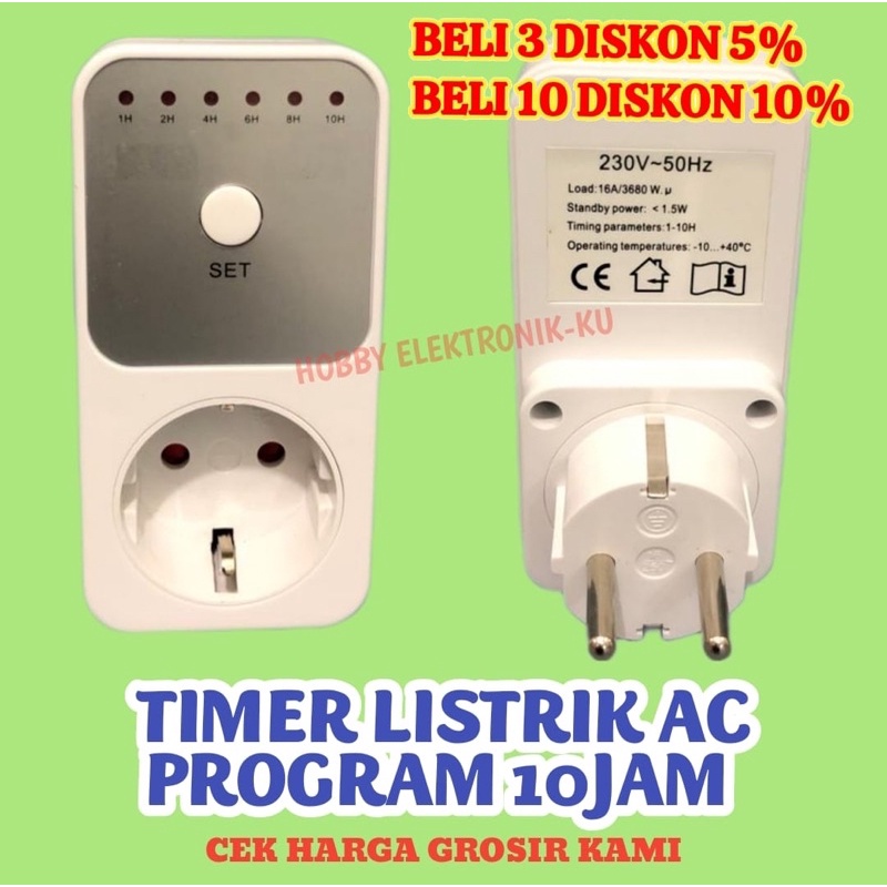 TIMER LISTRIK OTOMATIS STOP KONTAK PROGRAM 10JAM