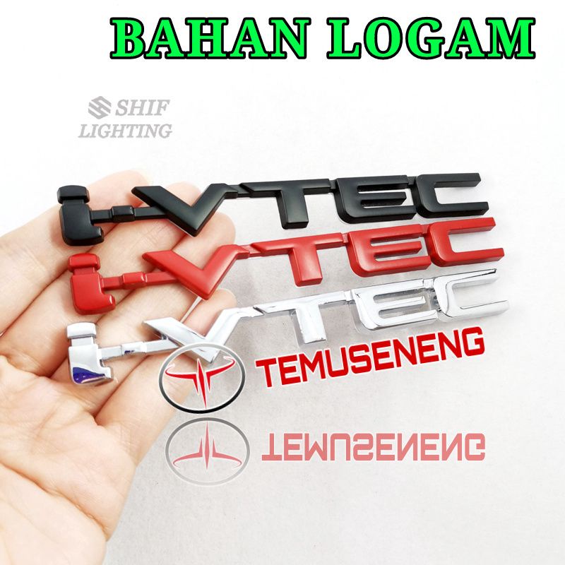 Logo Emblem Mobil Ivtec I V Tec I Vtec Full Logam Tempelan Honda Jazz Brio Mobilio Hrv Brv Crv City