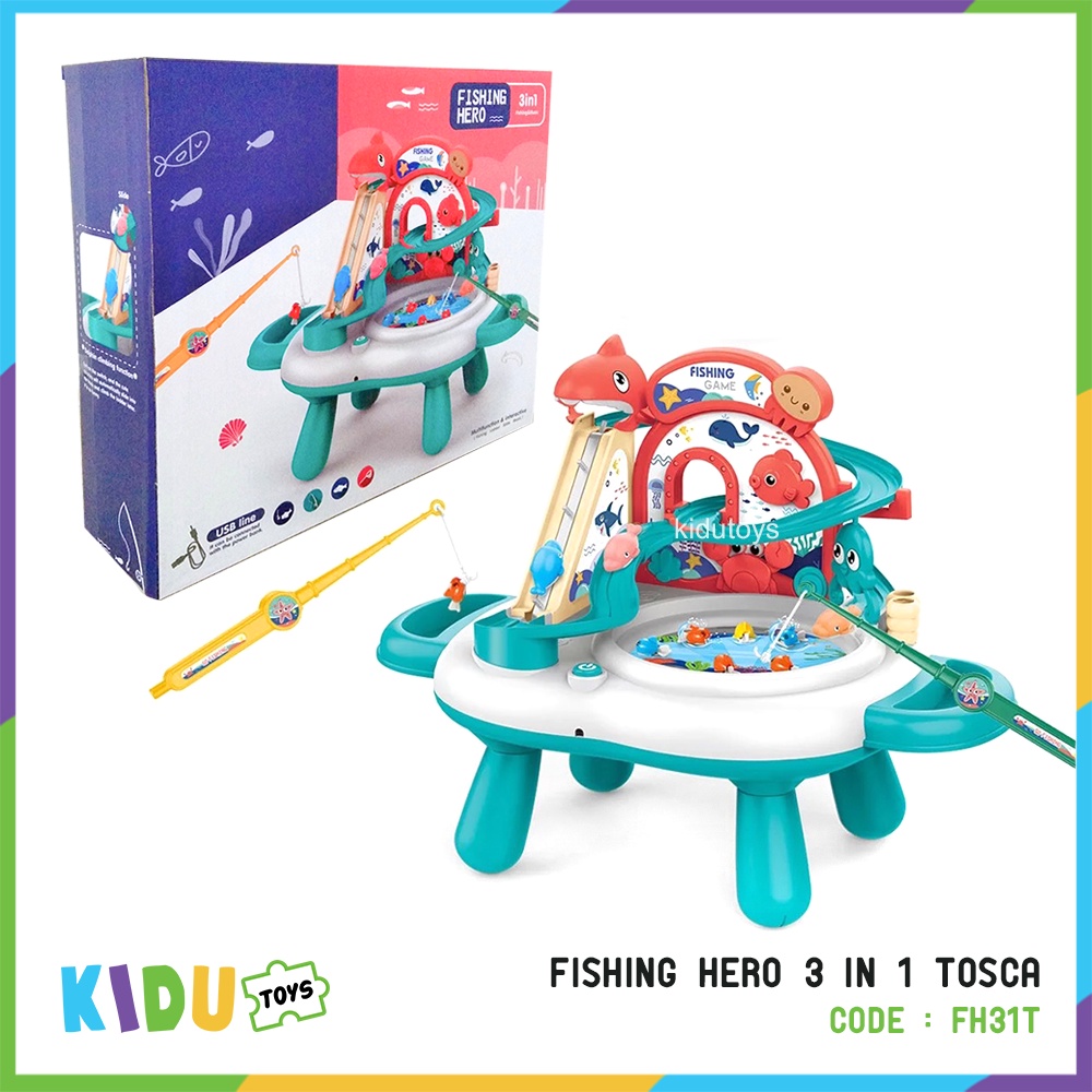 Mainan Anak Pancing Memancing Pancingan Ikan / Fishing Hero 3 in 1 Kidu Toys